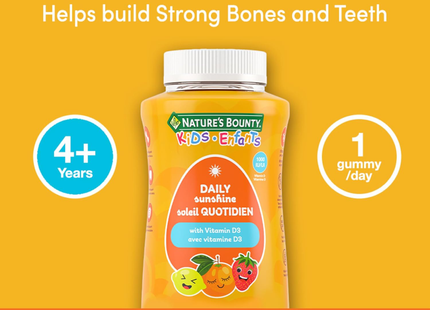 Nature's Bounty - Vitamine D Solaire Quotidienne pour Enfants | 175 Bonbons Gommeux