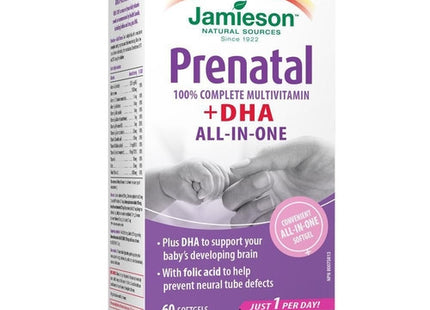 Jamieson - Prenatal 100% Complete MultiVitamin + DHA  | 60 All-in-One Softgels