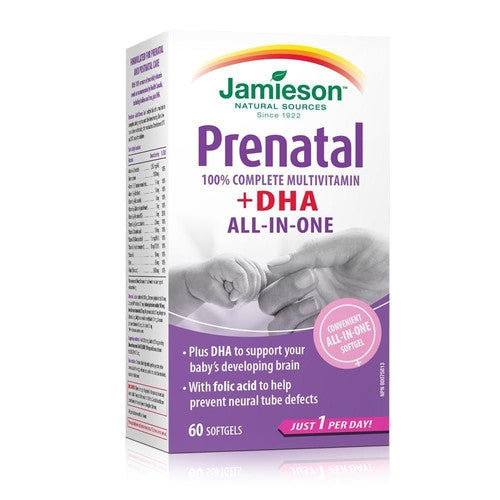 Jamieson - Prenatal 100% Complete MultiVitamin + DHA  | 60 All-in-One Softgels