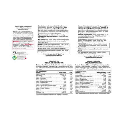 Jamieson - Multivitamines prénatales complètes à 100 % + DHA | 60 gélules