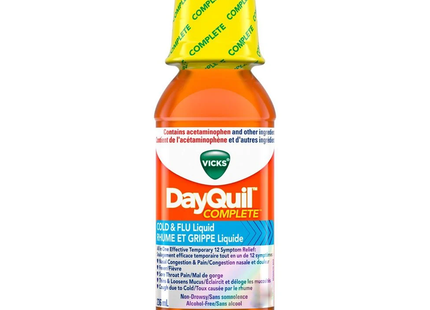 Vicks DayQuil Sirop complet contre le rhume et la grippe – Sans somnolence | 236 ml