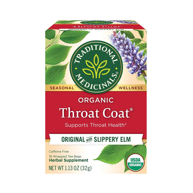 Traditional Medicinals - Organic Throat Coat, Slippery Elm | 16 bags