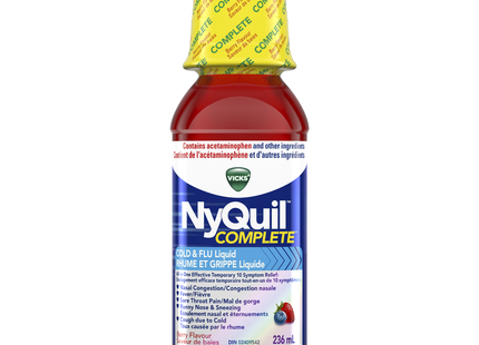 Vicks - NyQuil Complete Cold & Flu Relief Syrup, Berry Flavour | 236 mL