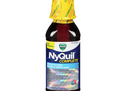 Vicks - NyQuil Complete Cold & Flu Relief Syrup, Berry Flavour | 354 mL