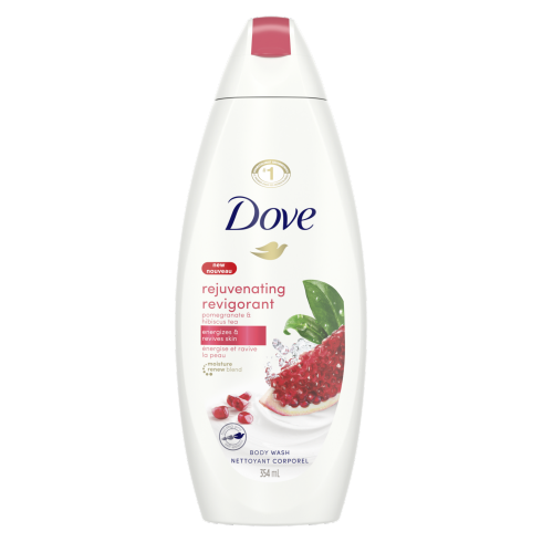 Dove - Thé rajeunissant à la grenade et à l'hibiscus - Nettoyant pour le corps | 354 ml
