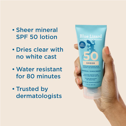 Blue Lizard - Sheer Mineral Sunscreen SPF 50 | 50 mL