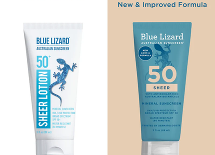 Blue Lizard - Crème solaire minérale transparente FPS 50 | 50 ml