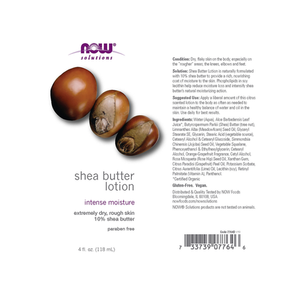 NOW - Lotion hydratante intense au beurre de karité pour peaux extrêmement sèches et rugueuses | 118 ml