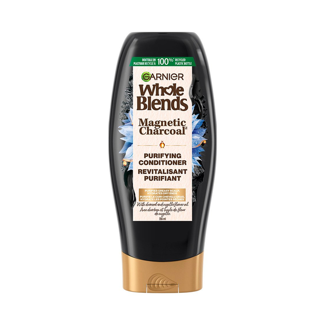 Garnier - Whole Blends Après-shampoing purifiant, charbon magnétique | 356 ml