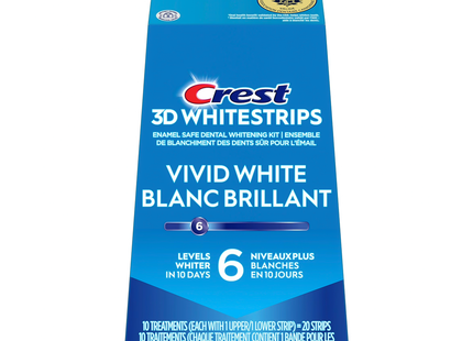 Crest - 3D White Strips Vivid White - 6 Levels Whiter | 10 Treatments