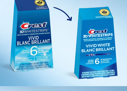 Crest - 3D White Strips Vivid White - 6 Levels Whiter | 10 Treatments