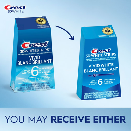 Crest - 3D White Strips Vivid White - 6 Levels Whiter | 10 Treatments