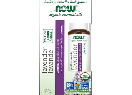 NOW - Organic Essential Oils, Roll On - Lavender Scent | 10 mL