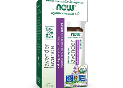 NOW - Organic Essential Oils, Roll On - Lavender Scent | 10 mL