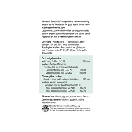 Jamieson - Oméga-3 extra fort 700 mg | 100 gélules