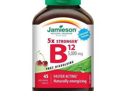 Jamieson - B12 5000 MCG 5x Stronger Fast Dissolving | 45 Tablets