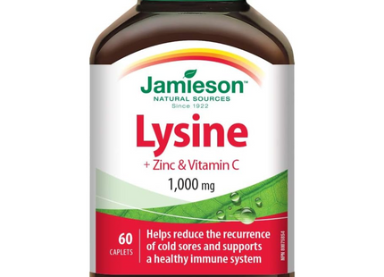 Jamieson - Lysine + Zinc & Vitamin C 1000mg | 60 Caplets