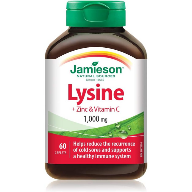 Jamieson - Lysine + Zinc & Vitamin C 1000mg | 60 Caplets