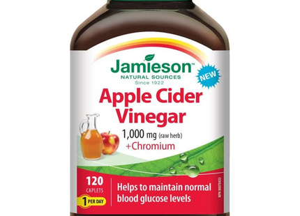 Jamieson - Apple Cider Vinegar 1000 mg + Chromium | 120 Caplets
