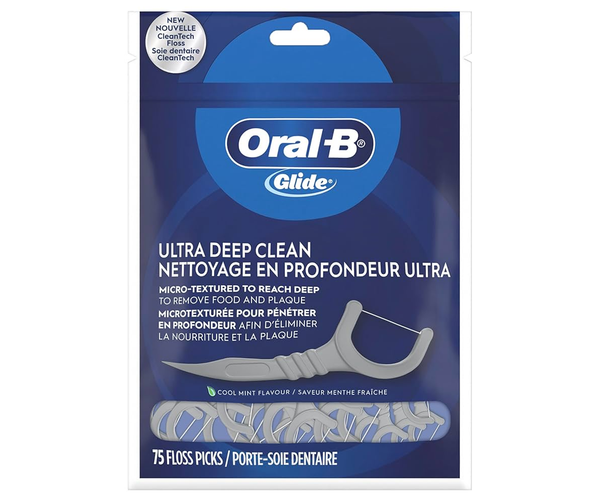 Oral-B Glide Ultra Deep Clean, Cool Mint Flavour | 75 Floss Picks