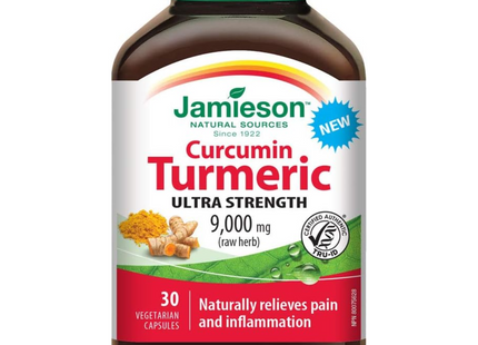 Jamieson - Curcumin Turmeric, 9000 mg (Raw Herb) | 30 Vegetarian Capsules