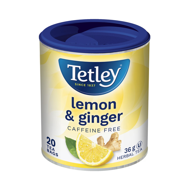 Tetley - Lemon & Ginger Tea Caffeine Free | 20 Tea Bags