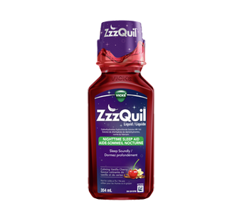 Vicks - ZzzQuil Liquid - Aide au sommeil nocturne - Saveur apaisante de cerise et de vanille | 354 ml