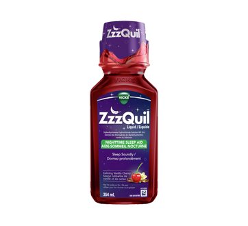 Vicks - ZzzQuil Liquid - Nighttime Sleep Aid - Calming Vanilla Cherry Flavour | 354 mL