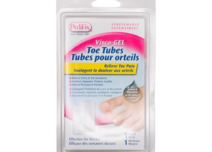 Pedifix - Visco-Gel Toe Tubes | 1 Small + 1 Medium