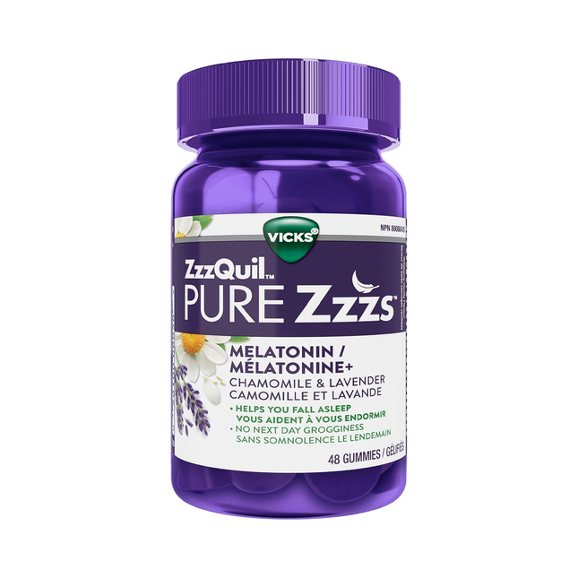Vicks - ZzzQuil Pure Zzzs Melatonin Gummies with Chamomile & Lavender | 48 Gummies