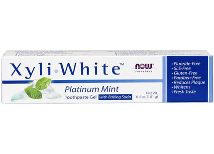 NOW Xyli-White Platinum Mint Toothpaste Gel | 181 g