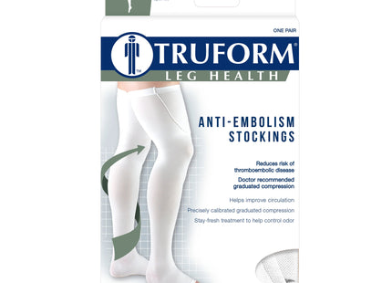 TRUFORM - Anti-Embolism Thigh High Stockings | Open Toe 18 Mmhg