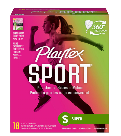 Tampons en plastique Playtex Sport 360º - Super | 18 tampons
