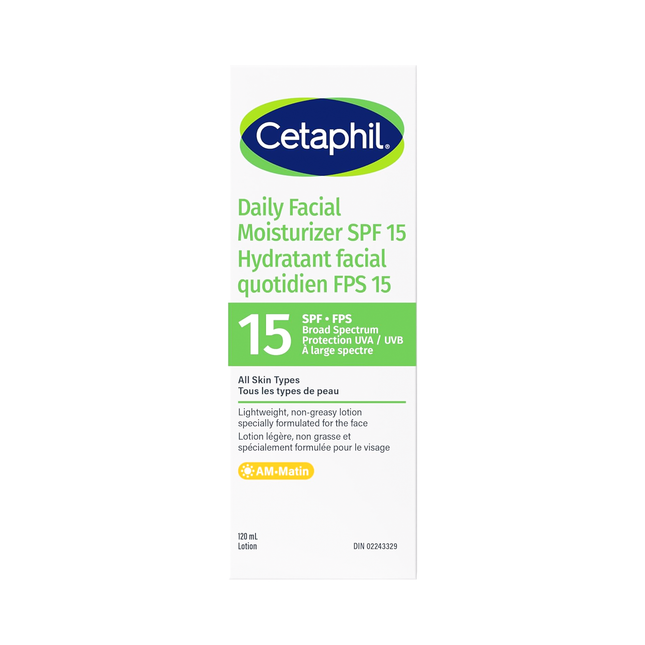 Cetaphil - Hydratant Quotidien Visage pour Tous Types de Peau FPS 15 | 120 mL