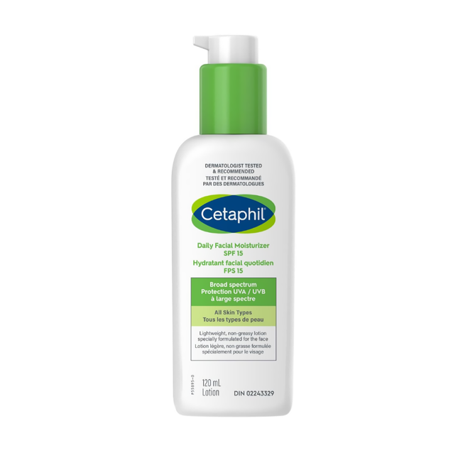 Cetaphil - Hydratant quotidien pour peaux sensibles - Visage SPF 15 | 120 ml