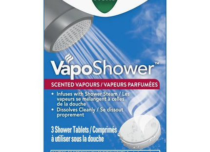 Vicks VapoShower Comprimés de douche à vapeur parfumés | 3 comprimés 