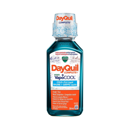 Vicks - DayQuil Complete + VapoCOOL, liquide contre le rhume et la grippe | 354 ml