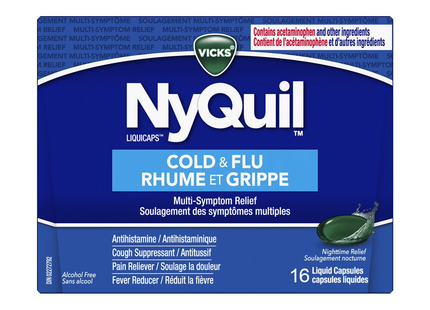 Vicks - NyQuil Cold & Flu Liquicaps Nighttime Relief | 16 Liquid Capsules
