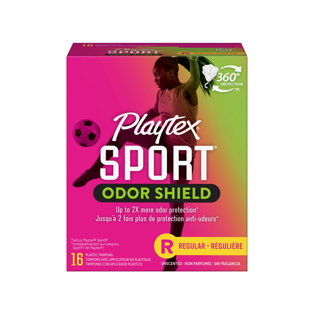 Playtex - Bouclier contre les odeurs de sport - Régulier | 16 tampons