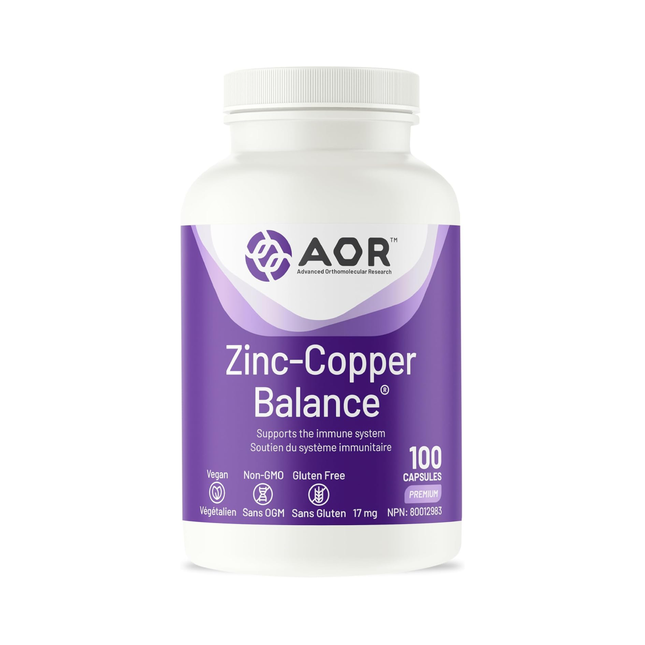 AOR - Zinc-Copper Balance 17 mg | 100 Capsules