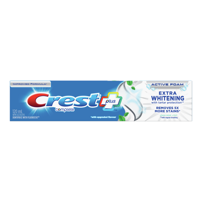 Crest - Complete Plus Fluoride Toothpaste - Extra Whitening with Tartar Protection | 120 ml