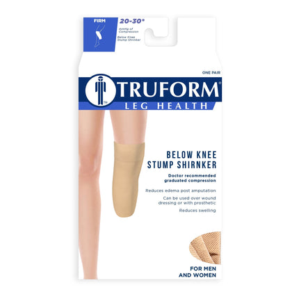 TRUFORM - Below Knee Lightweight Stump Shrinker | 20-30 Mmhg, Beige