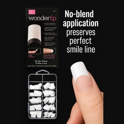 Nail Bliss - Wonder Tip - Long White Nail Extensions - NBWT001 | 120 Tips - 12 Sizes