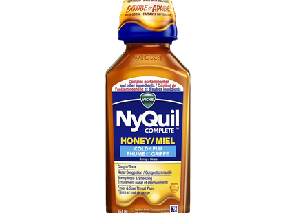 Vicks NyQuil Complete Miel Rhume et Grippe | 354 ml