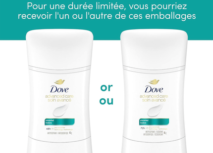 Dove - Advanced Care Antiperspirant 72 h, Sans parfum | 45 g