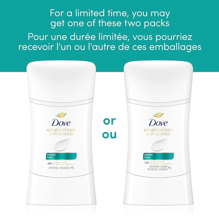 Dove - Advanced Care 72 Hour Antiperspirant, Unscented | 45 g