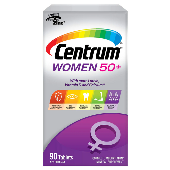Centrum - Women 50+ Complete Multivitamin and Multimineral Supplement | 90 Tablets