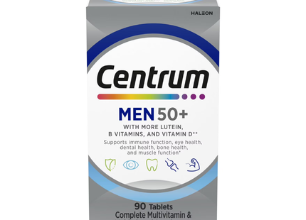 Centrum - Men 50+ - Complete Multivitamin/Multimineral Supplement | 90 Tablets