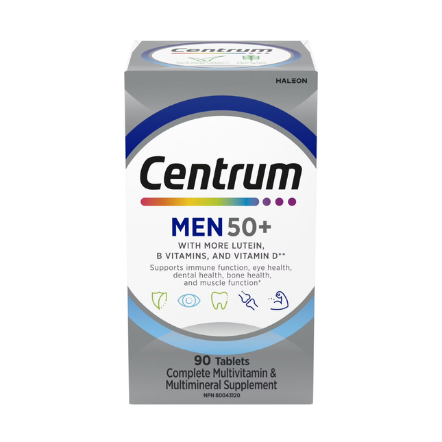 Centrum - Men 50+ - Complete Multivitamin/Multimineral Supplement | 90 Tablets