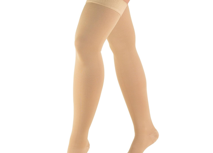 TRUFORM - Thigh High Stockings, Dot Top, Open-Toe | 20-30 mmHg